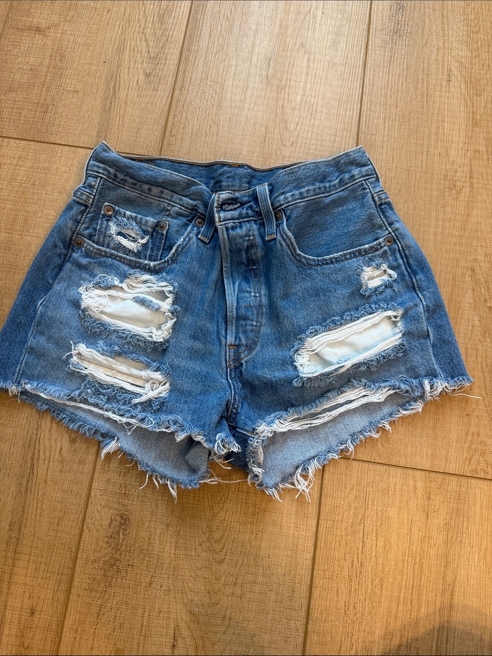 Levi’s Distressed Blue Denim Women's Shorts